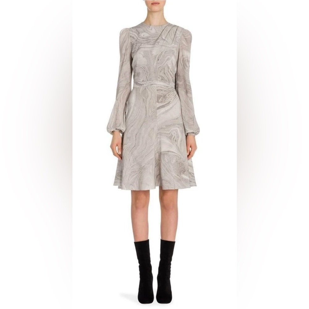 Alexander McQueen Silk Long Sleeve Dress